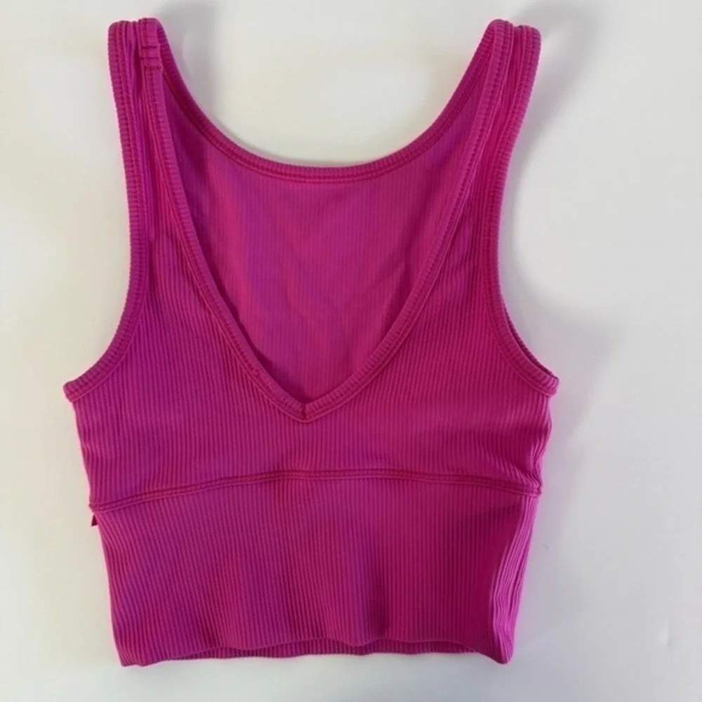 Lululemon Power Pivot Tank Top SIze XS Pink Cropped Reversible Yoga Pilates